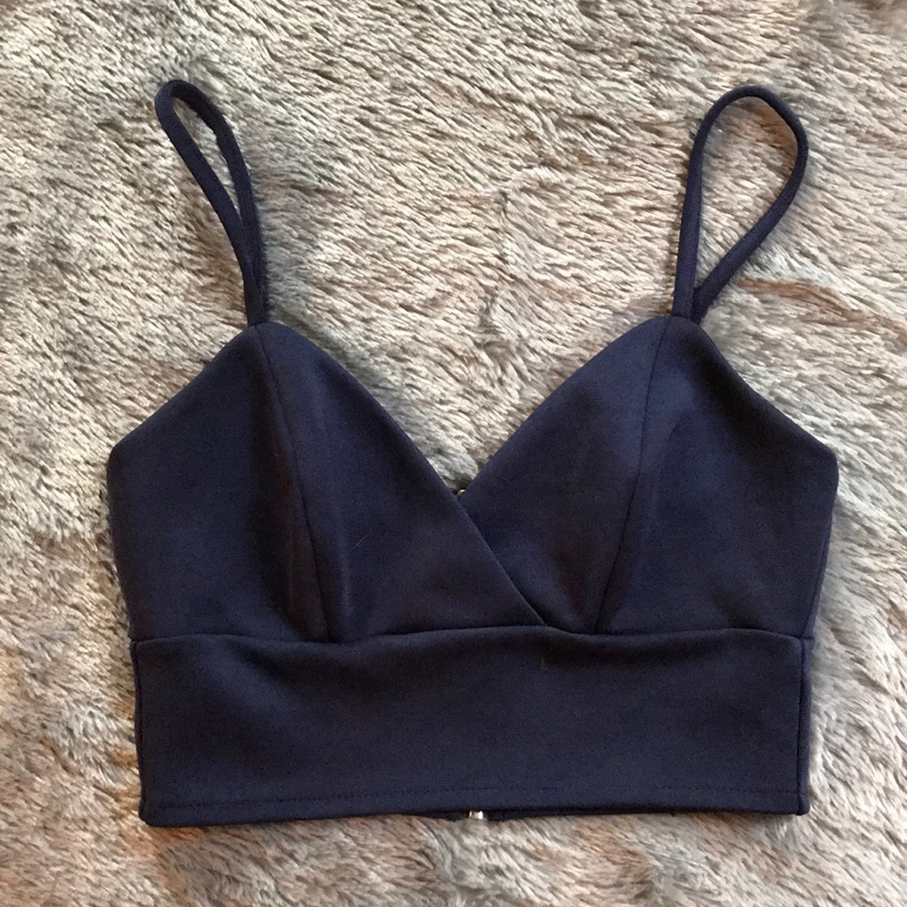TOPSHOP Navy Crop Top